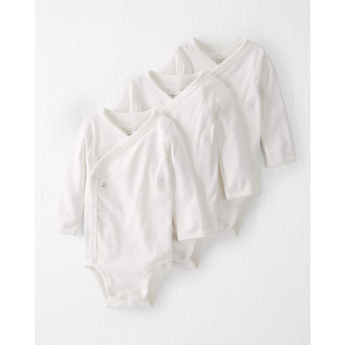 Oshkoshbgosh White Baby 3-Pack Organic Cotton Snap Bodysuits | oshkosh.com