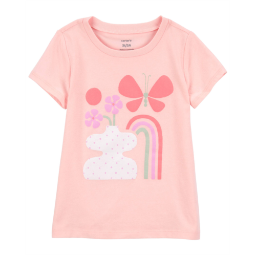 Carters Pink Toddler Floral Vase Graphic Tee