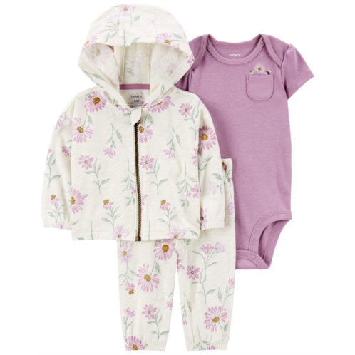 Carters Purple Baby 3-Piece Floral Little Jacket Set