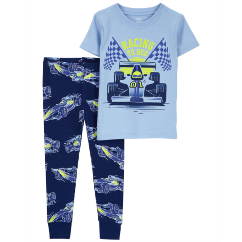 Carters Navy Toddler 2-Piece Racing 100% Snug Fit Cotton Pajamas