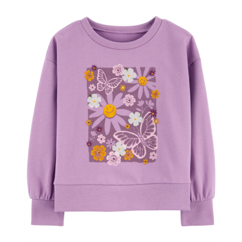 Carters Purple Toddler Flower Power Sweatshirt