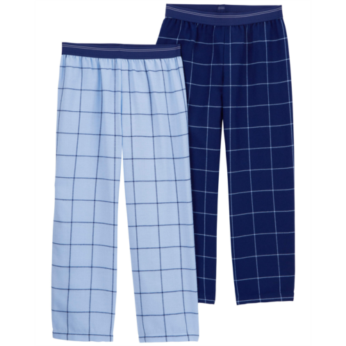 Carters Blue Kid 2-Piece Plaid Pajama Pants