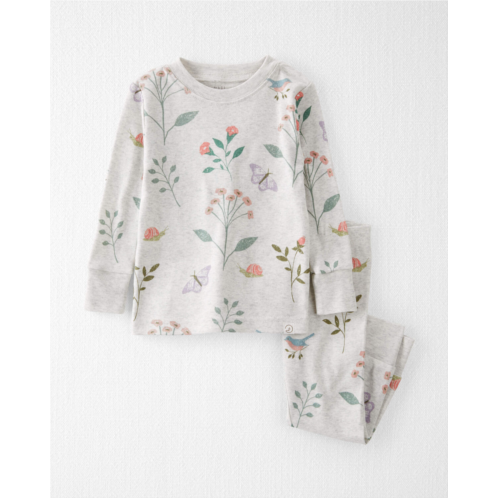 Carters Botanical Butterfly Print Baby Organic Cotton Pajamas Set