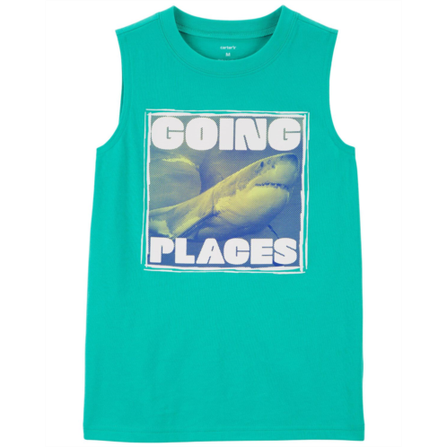 Carters Turquoise Kid Shark Graphic Tank