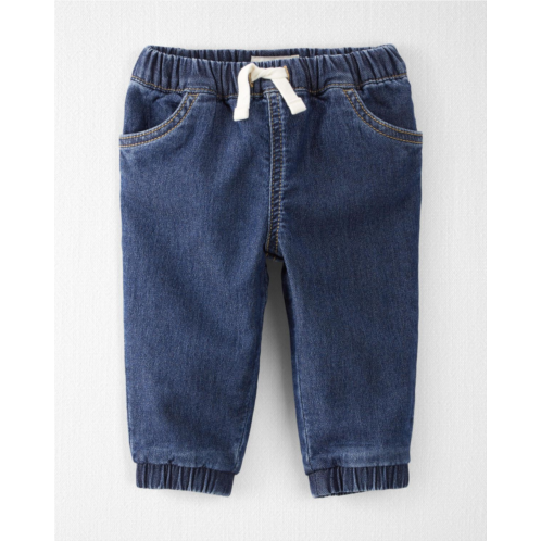 Carters Medium Wash Baby Denim Joggers Made with Organic Cotton