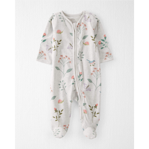 Carters Botanical Butterfly Print Baby Organic Cotton Sleep & Play Pajamas