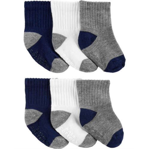 Carters Navy/Grey Baby 6-Pack Crew Socks
