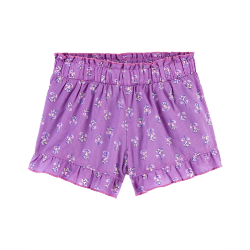 Carters Purple Baby Floral Poplin Shorts