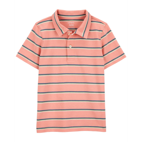 Carters Pink Toddler Striped Jersey Polo