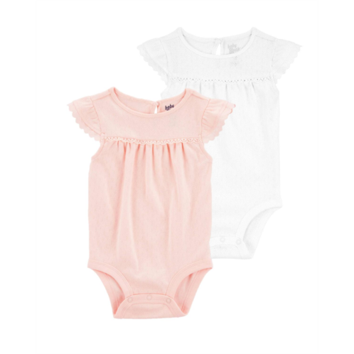 Carters Multi Baby 2-Pack Cotton Pointelle Bodysuits