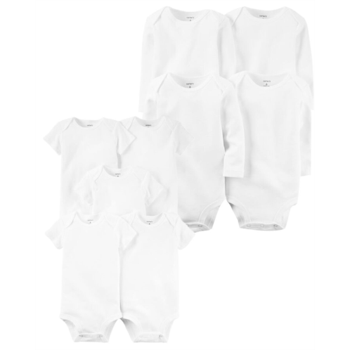 Carters White Baby 9-Pack Short Sleeve & Long Sleeve Cotton Bodysuits Set