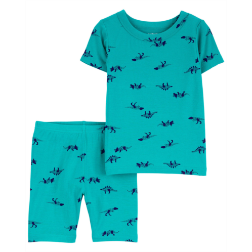 Carters Teal Toddler 2-Piece Dinosaur PurelySoft Pajamas