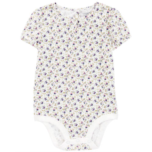 Carters White Baby Floral Print Casual Bodysuit