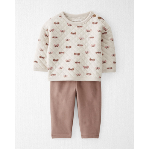 Carters Brown Baby 2-Piece Butterfly Top and Pant Set Made with Organic Cotton