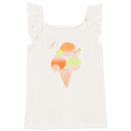 Carters White Baby Ice Cream Flutter Tank