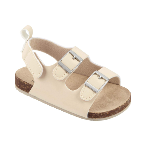 Carters Ivory Baby Buckle Faux Cork Sandals