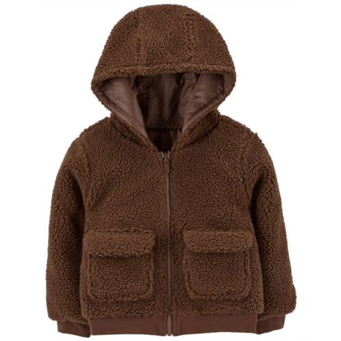 Carters Brown Toddler Reversible Hooded Sherpa Jacket