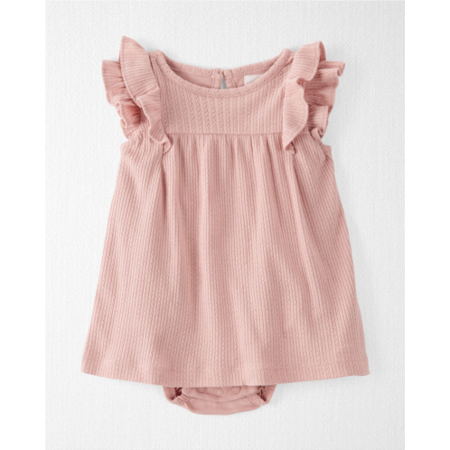Carters Blush Baby Pointelle-Knit Bodysuit Dress Made with Organic Cotton in Pink