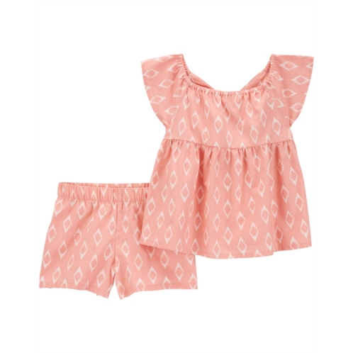 Carters Pink Kid 2-Piece Top and Shorts Set