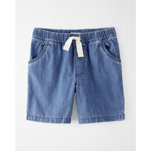 Carters Spring Wash Kid Organic Cotton Chambray Drawstring Shorts