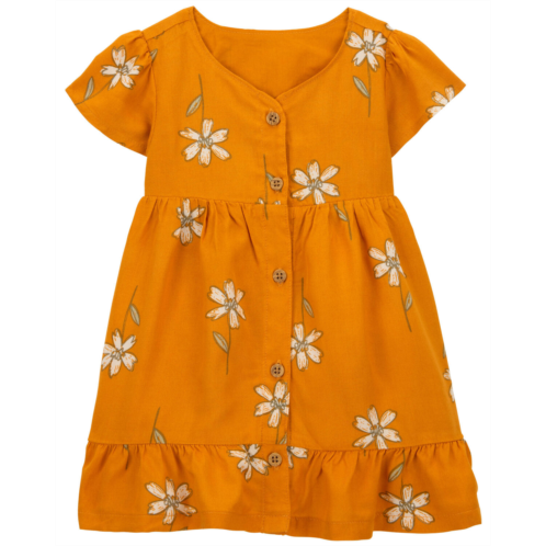 Carters Gold Baby Floral Dress Made With LENZING ECOVERO