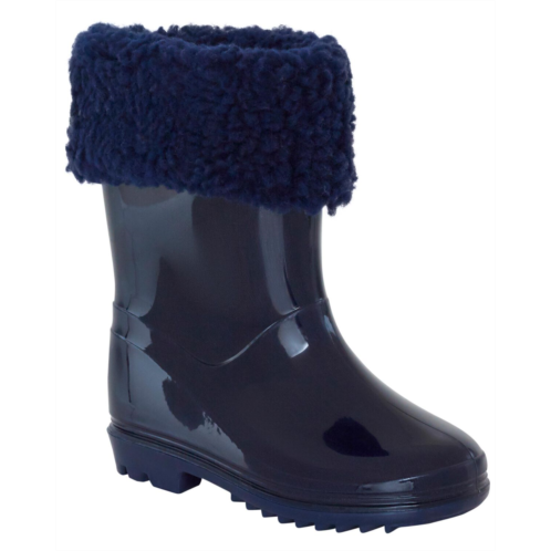 Carters Navy Toddler Faux Fur-Lined Rain Boots