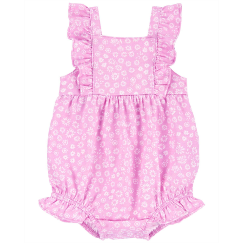Oshkoshbgosh Pink Baby Floral Jersey Romper | oshkosh.com