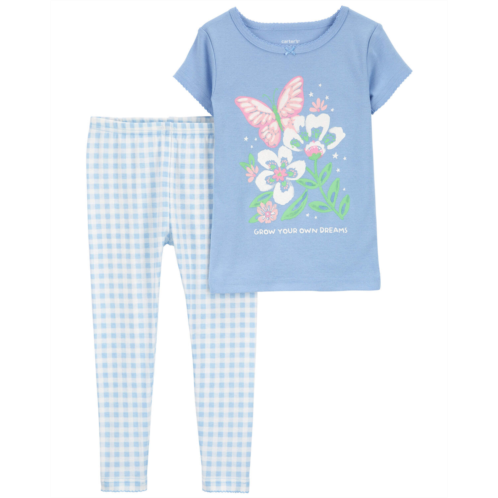 Carters Blue Baby 2-Piece Butterfly 100% Snug Fit Cotton Pajamas