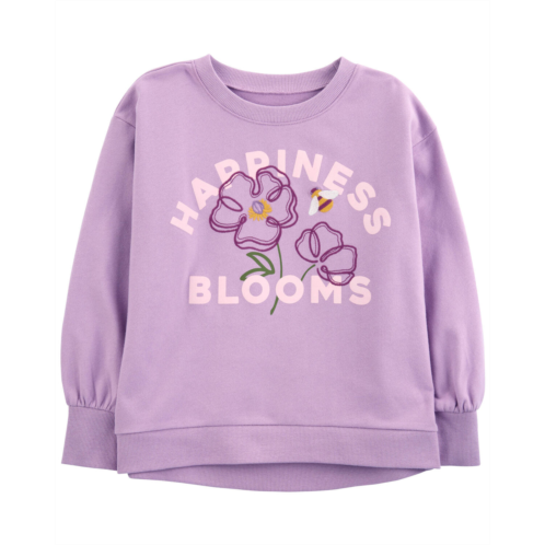 Carters Purple Kid Happiness Blooms Floral Sweatshirt