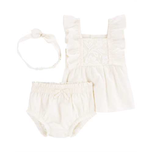 Carters Ivory Baby 3-Piece Lace Diaper Cover Set
