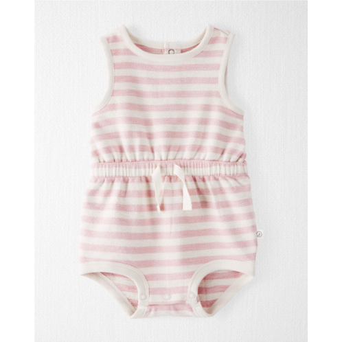 Carters Pink Baby Organic Cotton Pink Striped Bubble Romper