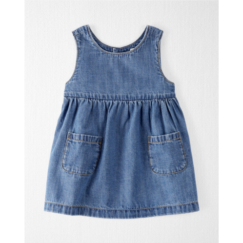Carters Spring Wash Baby Organic Cotton Chambray Pocket Dress