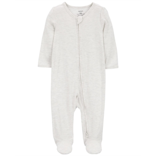 Oshkoshbgosh Grey Baby Zip-Up PurelySoft Sleep & Play Pajamas | oshkosh.com