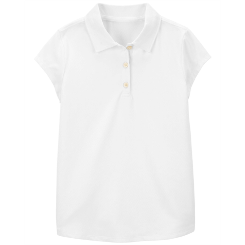Carters White Kid Uniform Polo in Active Mesh