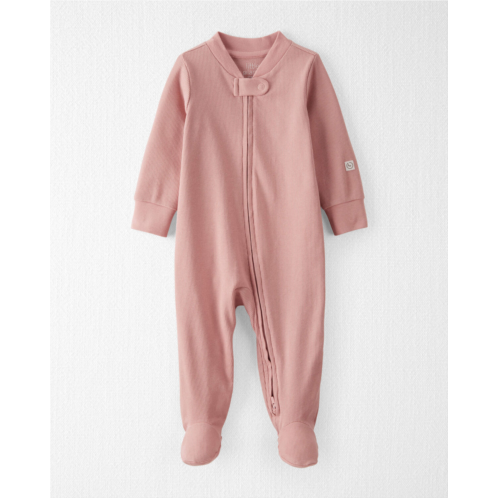 Carters Dusty Rose Baby Organic Cotton Sleep & Play Pajamas in Pink