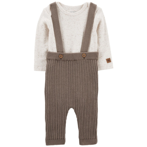 Carters Grey/Brown Baby 2-Piece Bodysuit & Sweater Coveralls