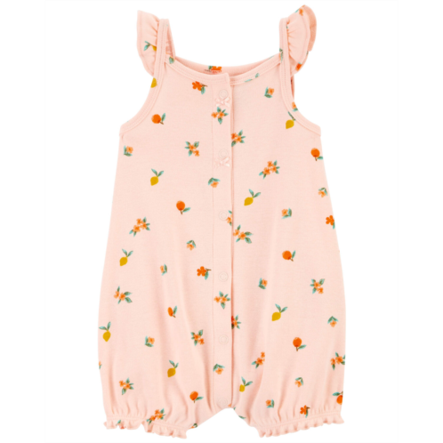 Carters Peach Baby Peach Snap-Up Cotton Romper