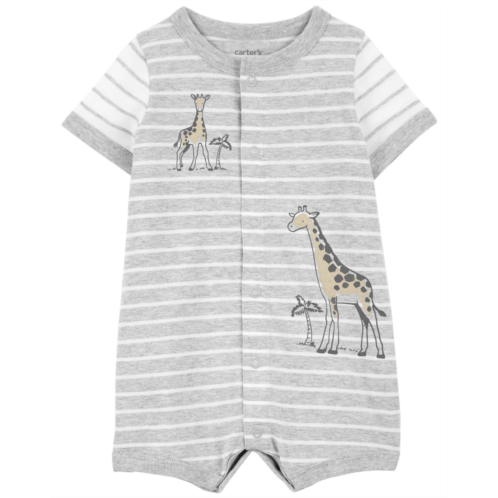 Carters Grey Baby Giraffe Snap-Up Romper