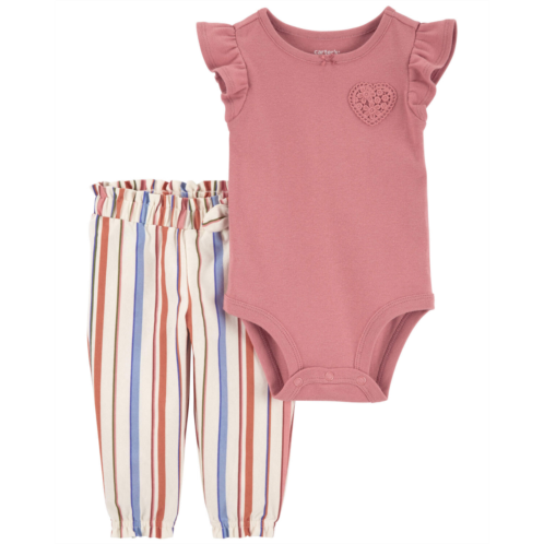 Carters Pink Baby 2-Piece Bodysuit Pant Set