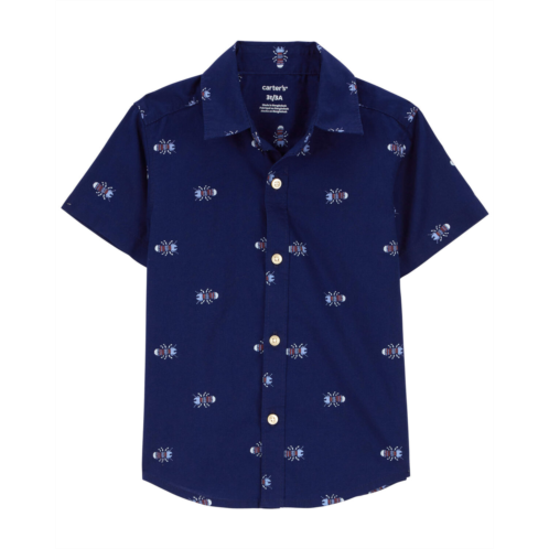 Carters Navy Toddler Button-Down Shirt