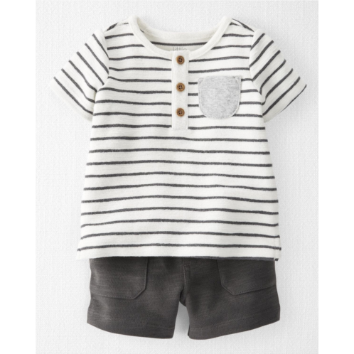 Carters Charcoal Baby 2-Piece Organic Cotton Set