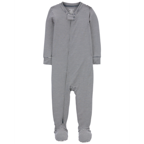 Carters Navy Baby 1-Piece Striped PurelySoft Footie Pajamas