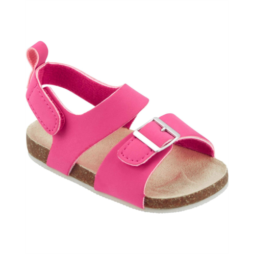 Carters Pink Baby Buckle Faux Cork Sandals