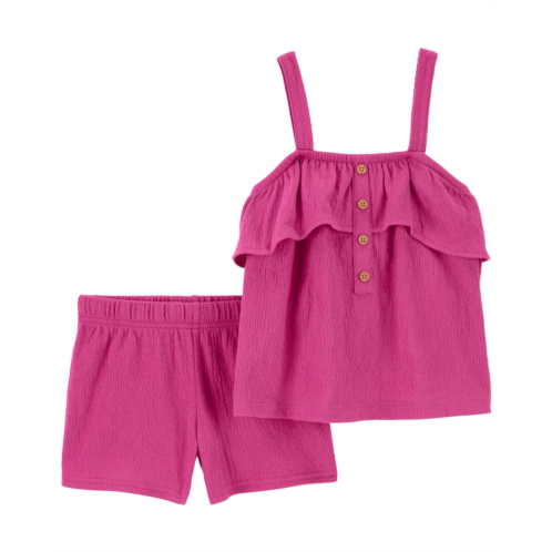 Carters Pink Toddler 2-Piece Crinkle Jersey Outfit Set