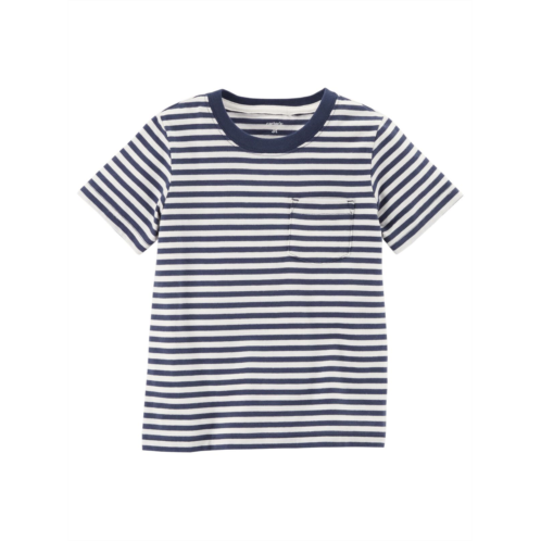 Carters Navy Toddler Striped Pocket Tee