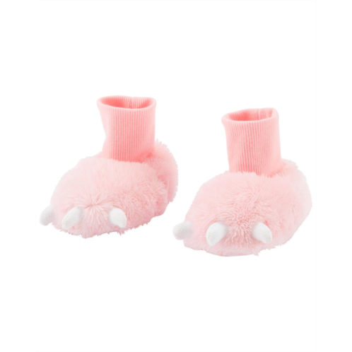 Carters Pink Baby Dinosaur Soft Slipper Shoes