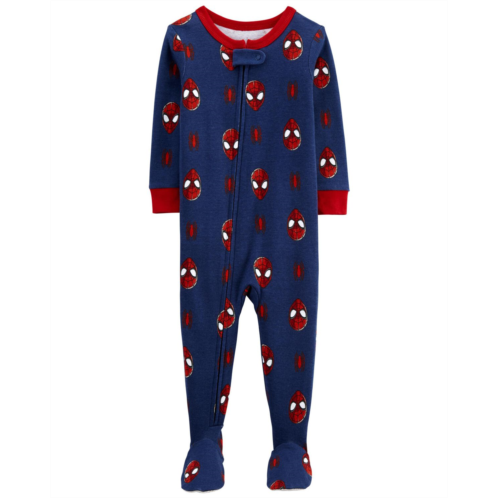 Oshkoshbgosh Blue Toddler 1-Piece Spider-Man 100% Snug Fit Cotton Footie Pajamas | oshkosh.com
