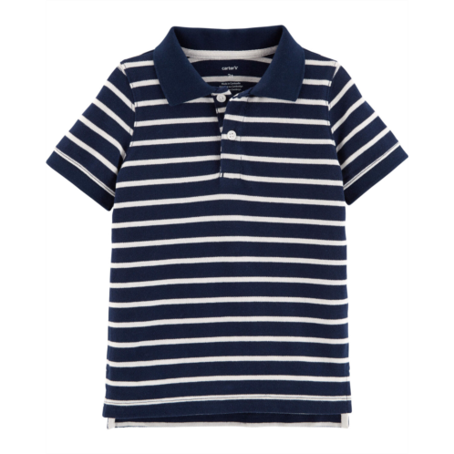 Carters Navy Toddler Striped Jersey Polo
