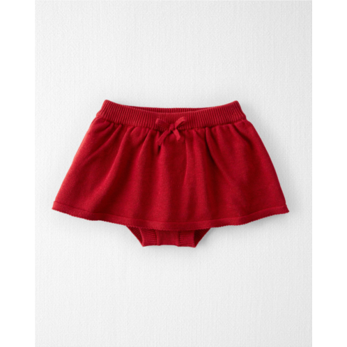 Carters Deep Red Baby Red Organic Cotton Sweater Knit Skirt