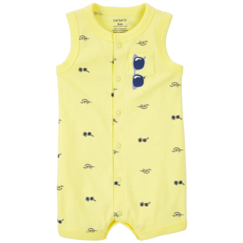 Carters Yellow Baby Sunglasses Snap-Up Romper